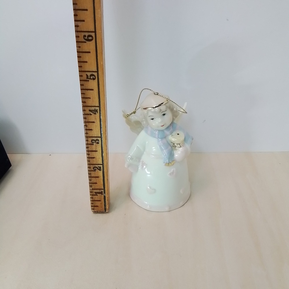 A Special Place Angel Bell Ornament Ceramic Bird Scarf Christmas Holiday Decor - Picture 7 of 9